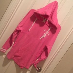 Pink pullover hooded sweatshirt